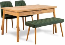 Söögitoa komplekt Kalune Design Costa 1070, 4-osaline, roheline/mänd