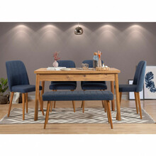 Söögitoa komplekt Kalune Design Costa 1048 - 2 A, 6-osaline, mänd/tumesinine