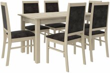 Söögitoa komplekt ADRK Furniture Rodos 25, beež/hall, must/tamm