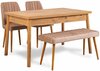 Söögitoakomplekt Kalune Design Costa 0900 - 3 A, 4-osaline, roosa/mänd/pruun