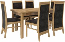 Söögitoakomplekt ADRK Furniture Rodos 7, must/pruun
