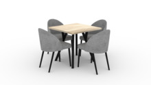 Söögitoakomplekt ADRK Furniture Rodos 84, must/hall/tamm