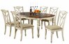 Söögilauakomplekt Home4you Lily, 106,5 x 137 + 45 x 76 cm, valge/tamm, 6 tooli