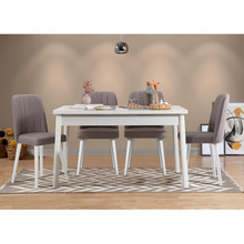 Söögitoakomplekt Kalune Design Costa 0701 - 1 B, 5-osaline, valge/hall