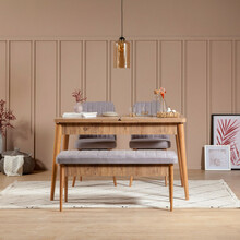 Söögitoa komplekt Kalune Design 869, helehall/beež