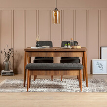 Söögitoa komplekt Kalune Design 869, pruun/hall