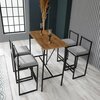Söögitoa komplekt Kalune Design Nordic, 5-osaline, must/pähkel/helehall