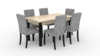 Söögitoakomplekt ADRK Furniture Rodos 81, must/hall/tamm