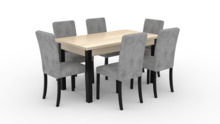 Söögitoakomplekt ADRK Furniture Rodos 81, must/hall/tamm