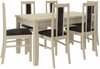 Söögitoa komplekt ADRK Furniture Rodos 52, beež/hall, must/tamm