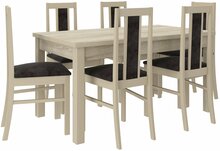 Söögitoa komplekt ADRK Furniture Rodos 52, beež/hall, must/tamm