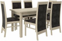 Söögitoa komplekt ADRK Furniture Rodos 7, beež/hall, must/tamm