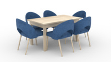 Söögitoakomplekt ADRK Furniture Rodos 82, sinine/pruun