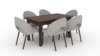 Söögitoakomplekt ADRK Furniture Rodos 82, hall/pähkel