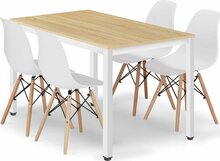Söögitoa komplekt Leobert Tessa Osaka, 5-osaline, 120 x 60 cm, valge/pruun/tamm