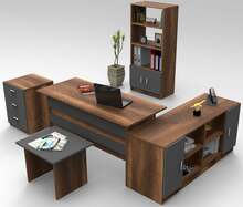 Mööblikomplekt Kalune Design VO15 956LCS2122, 140 x 60 x 73,8 cm, antratsiit/pruun