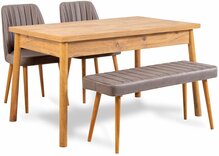 Söögitoa komplekt Kalune Design Costa 0701, 4-osaline, hall/mänd
