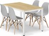 Söögitoa komplekt Leobert Tessa, 5-osaline, valge/hall/pruun