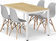 Söögitoa komplekt Leobert Tessa, 5-osaline, valge/hall/pruun