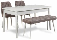 Söögitoa komplekt Kalune Design Costa 0701, 4-osaline, valge/hall