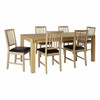 Söögitoakomplekt Home4you Chicago New, 6 tooliga, must/tamm, lauaplaat: täispuit/MDF loodusliku tammespooniga