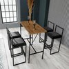 Söögitoakomplekt Kalune Design Nordic, 5-osaline, must/pähkel