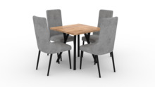 Köögimööbli komplekt ADRK Furniture Rodos 83, 80 x 91 x 80 cm, hall/pruun