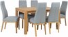 Söögitoakomplekt Home4you Chicago New, laud 140 x 90 x 76 cm, 6 tooli, hall/tamm