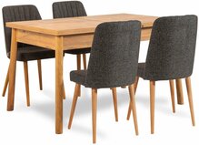 Söögitoakomplekt Kalune Design Santiago 1053 - 1 A, mänd/antratsiit, 5-osaline