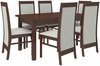 Söögitoakomplekt ADRK Furniture Rodos 7, tumepruun/pähkel