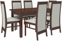 Söögitoakomplekt ADRK Furniture Rodos 7, tumepruun/pähkel