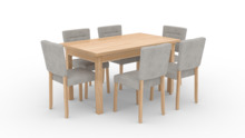 Söögitoakomplekt ADRK Furniture Rodos 80, hall/puit