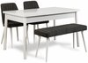 Söögitoa komplekt Kalune Design Costa 1053, 4-osaline, valge/antratsiit