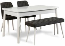 Söögitoa komplekt Kalune Design Costa 1053, 4-osaline, valge/antratsiit
