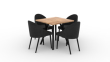 Söögitoakomplekt ADRK Furniture 84 Rodos, must/pruun