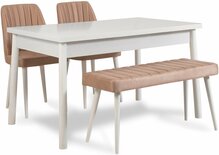 Söögitoa komplekt Kalune Design Costa 0900 - 3 B, 4-osaline, valge/roosa