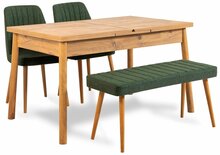 Söögitoa komplekt Kalune Design Santiago, 4-osaline, roheline/mänd