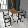 Söögitoa komplekt Kalune Design Nordic, 5-osaline, must/hall/pähkel