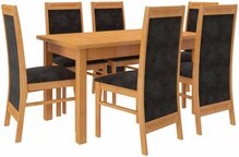 Söögitoakomplekt ADRK Furniture Rodos 7, pruun, must/lepp