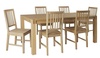 Söögilauakomplekt Home4you Chicago New, 6 tooliga, tamm, täispuit/MDF, pruun