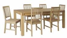 Söögilauakomplekt Home4you Chicago New, 6 tooliga, tamm, täispuit/MDF, pruun