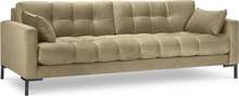 Diivan Micadoni Home Mamaia 4S, 217 x 92 x 75 cm, Bluvel 28, must/beež