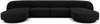 Diivan Micadoni Home Miley Velvet Panoramic, 334 x 155 x 74 cm, must