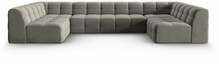 Nurgadiivan Micadoni Home Kendal Velvet Panoramic, 372 x 203 x 79 cm, U-kujuline, 7-kohaline, tumehall