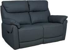 Diivan-recliner Home4You Bowen, 150 x 86 x 102 cm, 2-kohaline, elektrilise mehhanismiga, tumehall, naturaalne nahk