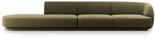 Diivan Micadoni Home Miley Velvet, 302 x 85 x 74 cm, roheline, vasak