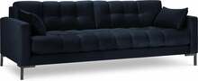 Diivan Micadoni Home Mamaia 4S, 217 x 92 x 75 cm, Bluvel 89, tumesinine/must