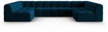 Nurgadiivan Micadoni Home Kendal Velvet Panoramic, 372 x 203 x 79 cm, U-kujuline, 7-kohaline, tumesinine