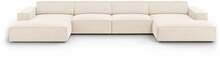 Diivan Micadoni Home Jodie Velvet Panoramic, 364 x 166 x 70 cm, 6 istekohta, helepruun