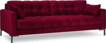 Diivan Micadoni Home Mamaia 4S Velvet, 217 x 92 x 75 cm, punane/must